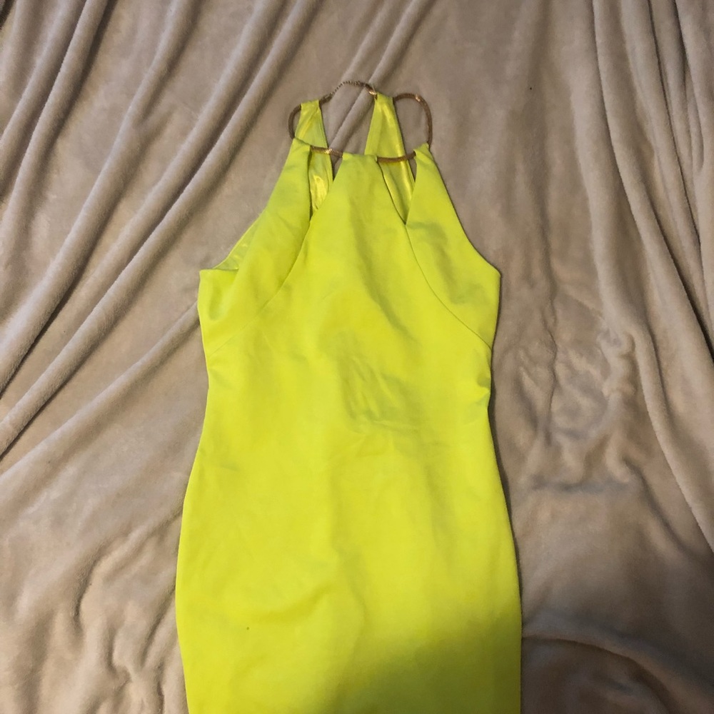 Neon green bebe dress